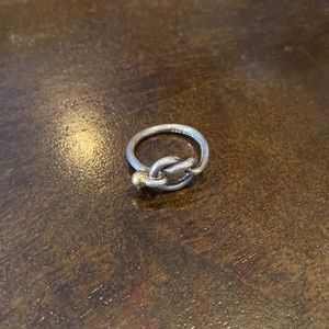 Tiffany & Co. knot ring. Silver with gold ball.